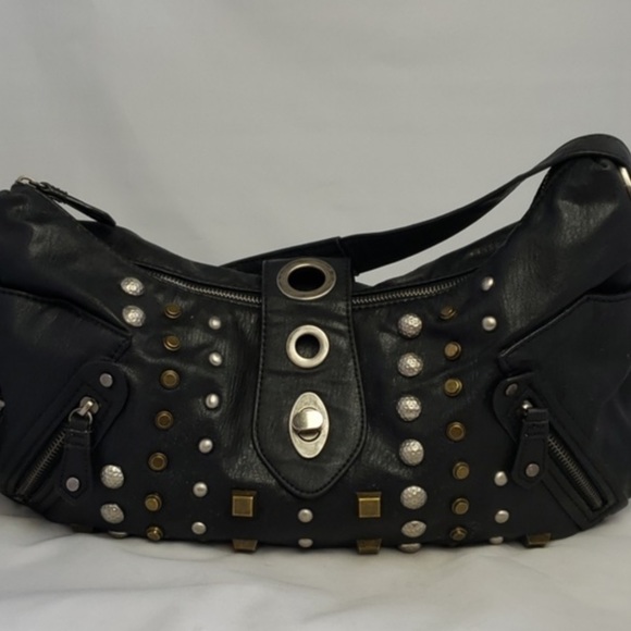 ❤️❤️ Jessica Simpson black hobo bag, silver brass studs❤️❤️ - Picture 2 of 8